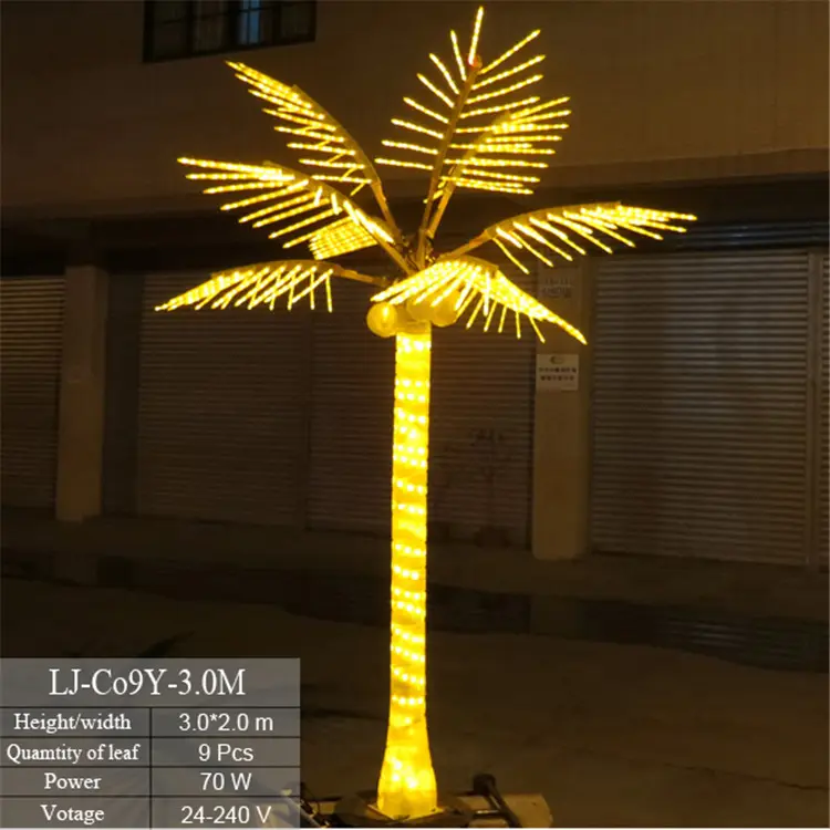 Outdoor Landscape Lamp Led Lighted Palm Tree Coconut Lighted Artificial Palm Tree Garden Decoration