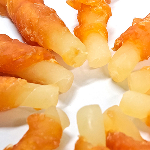 OEM, venta al por mayor, golosinas para perros, suplemento de calcio, rollo de pegamento para morder pollo, piel de vaca, carne, dientes, moler, palo Molar, hueso de perro Natural - Product Image 3