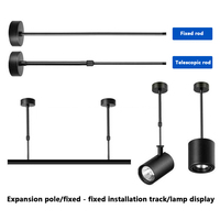Poteau télescopique long à montage en surface pour tige de suspension de lampe commerciale à angle réglable pour éclairage sur rail à LED