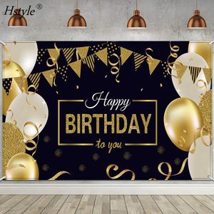 Buon compleanno sfondo Banner segno Poster compleanno anniversario festa per uomo <span class=keywords><strong>donna</strong></span> Extra Large nero e oro ecologico - Product Image 1