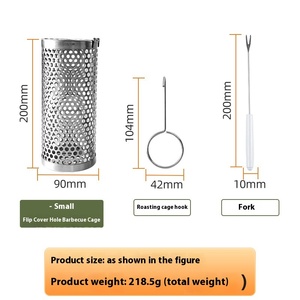 Parrilla de <span class=keywords><strong>barbacoa</strong></span> multifuncional para exteriores con cesta de ahumado, tambor giratorio y cesta metálica de rejilla - Product Image 6