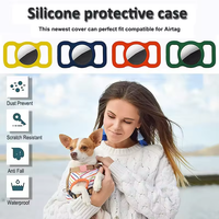 Étui de protection en silicone de luxe de qualité supérieure avec motif d'impression pour Apple AirTag GPS Pet Tracker Dog Collar Holder FindMy Pet