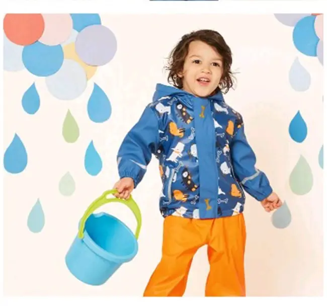 Casaco de chuva impermeável com logotipo personalizado, capa de chuva estilo longo para crianças