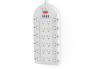15A 24-outlet Power Strip <span class=keywords><strong>4</strong></span> USB-A 2 USB-C bảo vệ tăng industri Ổ cắm chuyển đổi dây mở rộng đa chức năng cắm ổ cắm - Product Image 4