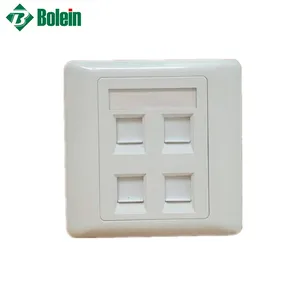 Bolein Cover Available Face Plate 4 Four Ports 2 Double Ports 1 Single Gang 86mm *86mm Telecom Faceplate