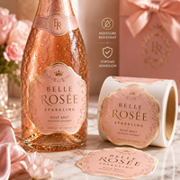 Expédition le lendemain, impression d'étiquettes pour champagne, seau à glace, autocollant résistant et durable pour mariage, directement de l'usine