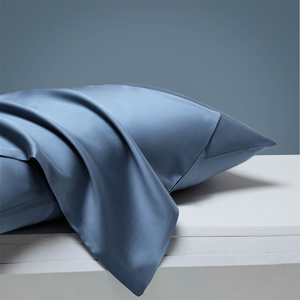 Skin-friendly and Comfortable 50% Lyocell 50% Microfiber Blended <strong>Pillow</strong> Cover Plain <strong>Navy</strong> Blue Single Pillowcase Bedding - Product Image 5
