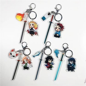 Porte-clés en acrylique Lame d'Extermination des Démons, style couteau, Charcoal Zhilang Shan Yi You Bean, style anime, pendentif accessoire d'animation, cadeau - Product Image 2