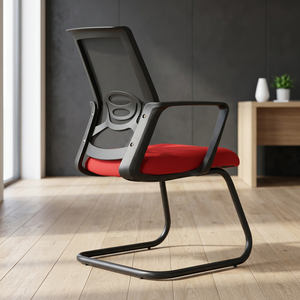 HOM1041-02 Chaise de bureau contemporaine à genouillères, appui-tête réglable, design en maille, pieds en acier, accoudoirs fixes, pour salles de réunion et écoles - Product Image 3