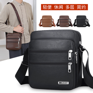 Mala de Laptop <span class=keywords><strong>Vintage</strong></span> Nova para Homens em Couro PU Fashionável Portátil Impermeável Bolsa Transversal com Fecho de Zíper para Negócios - Product Image 2