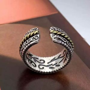 Anillo Vintage con Patrón Arabesco Étnico, Color Plateado, Ajustable para Hombre, Joyería Masculina de Estilo Chino Creativo - Product Image 5