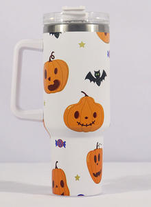 Gran oferta 5D SERIE DE Halloween 40oz taza de coche de gran capacidad 304 termo de vacío de acero inoxidable con asa para fiestas de agua - Product Image 6