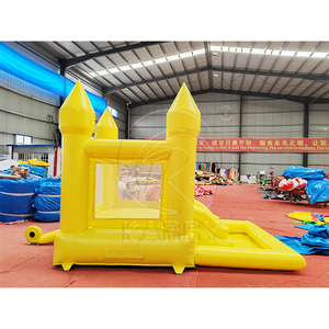 Château gonflable jaune vif uni avec toboggan et piscine à balles, couleur unie, pour enfants, petit modèle, <span class=keywords><strong>location</strong></span> commerciale - Product Image 2