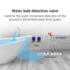 Wasser leck detektor WLD-808 mit 1pc 1/2 "(DN15) Smart Valves 4pc 6-<span class=keywords><strong>M</strong></span> Water Leak Sense Kabel für Smart Home Security Schutz - Product Image 5