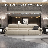 Ensemble canapé-lit électrique inclinable en chenille, cadre en bois massif, capitonné, style Mid-Century Modern, pour appartement, salon, hôtel, avec rembourrage en éponge