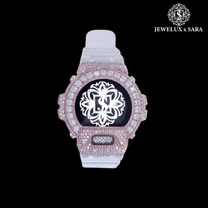 Reloj de Diamantes con Correa de Goma, Diseño Completamente Cristalizado, Color Blanco, Calidad Premium, para Hombre, Ideal para Fiestas, Disponible a Buen Precio - Product Image 2