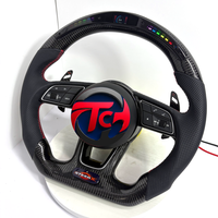 Volant en fibre de carbone avec LED pour Audi Q5 SQ5 Q8 RSQ8 A6 A7 RS6 RS7, style course OEM, amélioration des performances