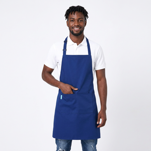 Tablier en tissu anti-plis - garde un aspect soigné toute la journée - Tabliers de cuisine bleus unisexes - Product Image 1