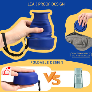 New Pet Feeding <b>Drinking</b> Cup Leak Proof Foldable Portable Food Grade Silicone <b>Dog</b> Pet Water <b>Bottle</b> for Outdoor - Product Image 4