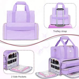 Étui organisateur de vernis à ongles gratuit, organisateurs et rangements à double couche pour vernis à ongles, capacité de 40 flacons de vernis à ongles en gel et lampe à ongles - Product Image 6