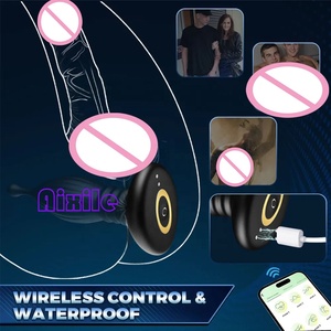 Juguetes Sexuales <span class=keywords><strong>para</strong></span> Adultos, Vibrador Anal, Tapón Anal Vibrante, 10 Modos de Vibración Telescópica, Entrenador Anal, Juegos <span class=keywords><strong>para</strong></span> Adultos - Product Image 6