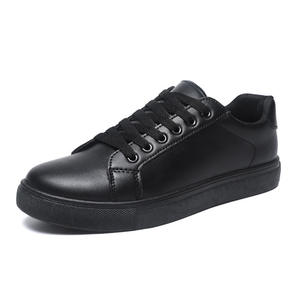 Simple Casual Sport <b>Leather</b> <b>Shoes</b> For <b>Men</b> <b>White</b> Black Running Skateboarding Walking Style <b>shoes</b> - Product Image 2