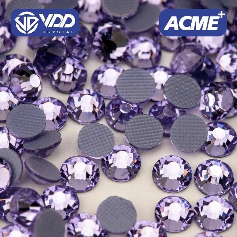 VDD 034 Violeta ACME Top Quality Hot-Fix Vidro Strass Cristal Flatback Pedras para Decoração de Vestuário Vestido de Casamento