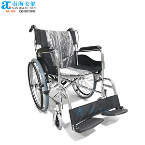 Silla Geriátrica <span class=keywords><strong>ANJIAN</strong></span> AJ-104, Silla de Ruedas Manual Portátil con Eje Doble, Diseño Plegable, Marco de Metal Ligero, Patas Ajustables - Product Image 3