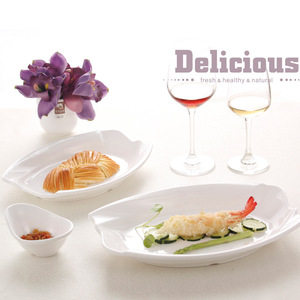 A8 <b>Melamine</b> Jade Porcelain White Creative Hot Pot Skewers <b>Plate</b>, Commercial Snack, Barbecue, Fish <b>Plate</b>, Irregular Shaped - Product Image 1