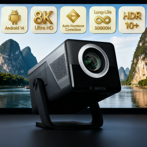 Proyector Inteligente LED Android 14 HD 1080P, 800 ANSI Lúmenes |   5G WiFi BT5.4 Keystone Automático |   Equipo Portátil para Cine en Casa con Luz Natural - Product Image 1