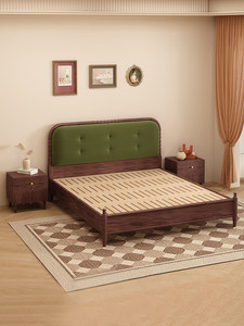 Boho Chic Solid Wood <b>Bed</b> Dark Green Upholstered <b>Headboard</b> Tufted Design for Hotel Home Bedroom Furniture <b>King</b>-<b>size</b> Zy896 Boho - Product Image 5