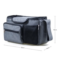 Organisateur de poussette de style américain, prêt à être expédié, durable, grande capacité, lavable, en polyester bleu marine, avec porte-gobelet isotherme
