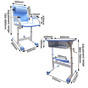 Mobilier scolaire <span class=keywords><strong>Table</strong></span> de classe réglable en hauteur Bureau et chaise d'étudiant durables Chaise de repos de <span class=keywords><strong>midi</strong></span> réglable - Product Image 4