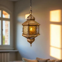 Lampe suspendue traditionnelle marocaine en laiton avec abat-jour en fer arc-en-ciel, 150 cm, luminaire LED, 3500K, blanc chaud