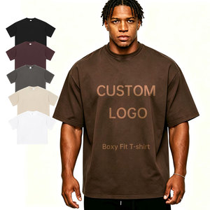 Camisetas de algodón pesado de 230 g/m² para hombre, estilo streetwear, con serigrafía, corte boxy, bajo MOQ, venta al por mayor, logotipo personalizado - Product Image 1