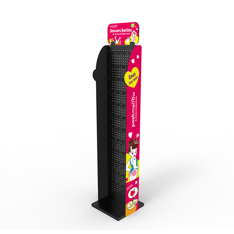 Free Standing Kena Metal Pegboard Cosmetic Accessories Display Rack for Department Store — view 1