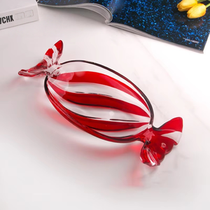 Piatto per Frutta e Caramelle in Vetro Colorato, Design Minimalista Europeo, Grande Formato, Multicolore, per Servire Frutta Secca - Product Image 1