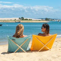Chaise de plage pliante moderne et légère en toile de qualité supérieure avec cadre en bois massif – Confortable et durable pour l'extérieur