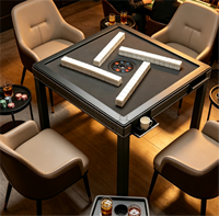 Table de Mahjong Automatique 2-en-1 à Quatre Compartiments avec Mélangeur Électrique Silencieux, Table à Manger Polyvalente pour Loisirs Résidentiels
