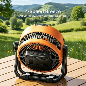 Ventilateur portable de <span class=keywords><strong>camping</strong></span> extérieur haute performance avec <span class=keywords><strong>batterie</strong></span> lithium polymère intégrée, 4 vitesses, design pliable, fonction power bank et éclairage LED pour la maison - Product Image 4