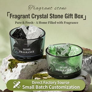 Hailandi - Juego de Regalo de Aromaterapia con Piedras de Cristal Naturales de Lujo, Difusor de Aceites Esenciales Ecológico de Larga Duración, Cilindro de Vidrio para DIY - Product Image 3