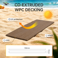 Papan Lantai Komposit Kayu Plastik Tipis Vintage WPC 138x11mm dengan Lis Tepi Estetis, Tahan Air untuk Luar Ruangan