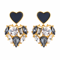 Boucles d'oreilles KAVNAR de style coréen, mode, polyvalentes, luxe léger, géométriques, zircon, élégantes, en cuivre plaqué or véritable, pour le bureau/la carrière