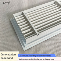 Grille de sortie d'air conditionné à lamelles réglables en aluminium rectangulaire à montage au plafond, design moderne pour les systèmes centraux