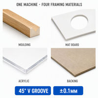 Machine de découpe CNC à couteau oscillant pour moulures de cadres, passe-partouts, panneaux acryliques et supports avec rainure en V à 45 degrés