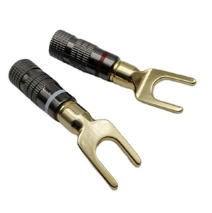 Conector de altavoz de audio con conector banana en forma de U chapado en oro - Product Image 5