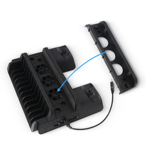 Soporte vertical portátil con ventilador de refrigeración Cargador de controlador dual Incorporado 3 ventiladores de alta velocidad Muelle multifuncional para <span class=keywords><strong>PS4</strong></span>/<span class=keywords><strong>SLIM</strong></span>/PRO - Product Image 4