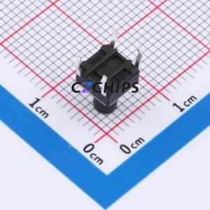 TSA06131-085B332BA Tactile Switch Through hole-4P,6.1x6.1mm Switch Single Pole Single Throw Round Button 1.8N 6.1mm - Product Image 2