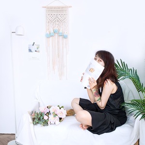 Tapisserie murale en coton tressé à la main, style moderne et épuré, pour salon, chambre ou bureau - Product Image 4