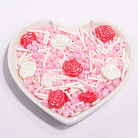 Groothandel Valentijnsdag Eetbare Sprinkles Mix Bulk - Roze Hartjes Suikerparels & Rode Kraaltjes voor Commerciële Bakkerij & Retail Cadeausets